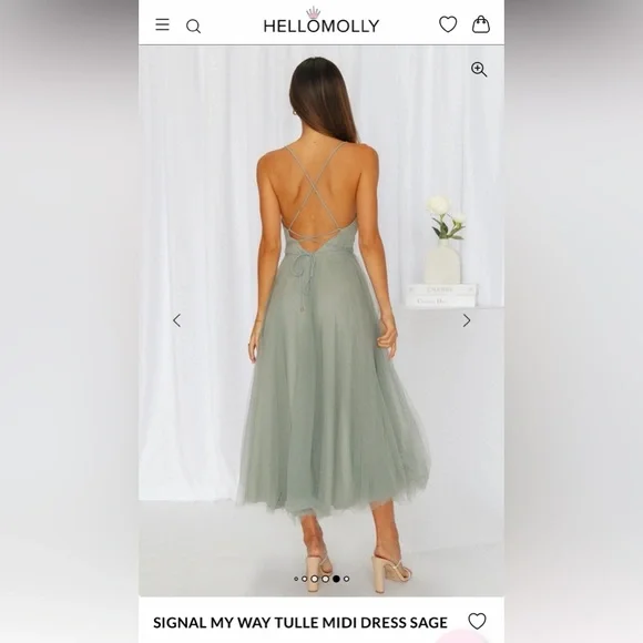 NWT - Hello Molly Tulle Gown in Sage - Picture 3 of 16